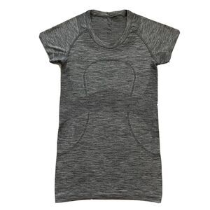 Lululemon Women Swiftly Tech Short Sleeve SS Crew Seamless Workout Gray Top 4